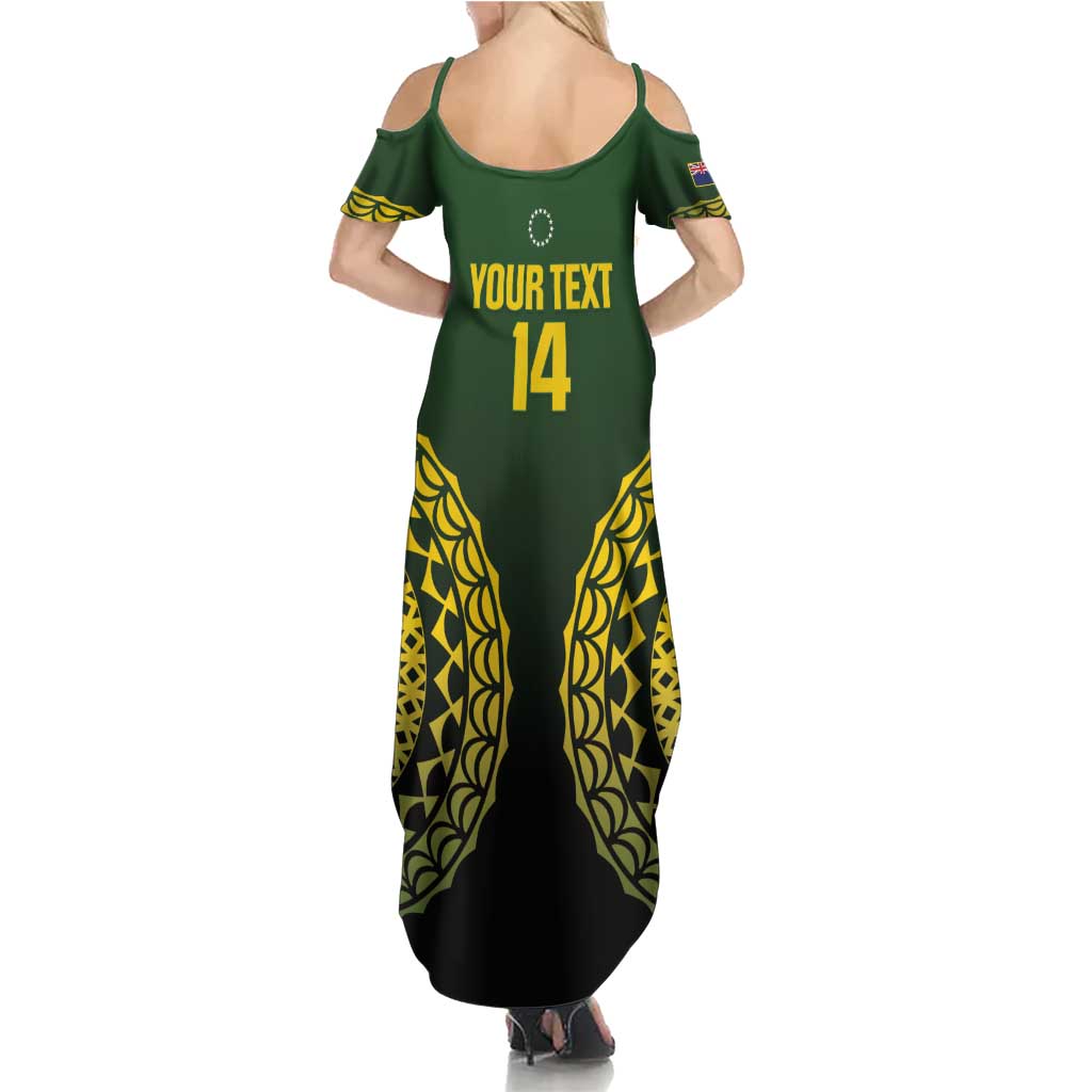 Custom Avaiki Cook Islands Rugby Summer Maxi Dress Kuki Airani Tatau Black - Aussie Hoodie