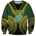 Custom Avaiki Cook Islands Rugby Sweatshirt Kuki Airani Tatau Black - Aussie Hoodie