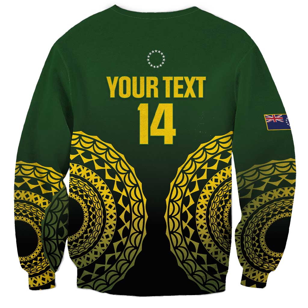 Custom Avaiki Cook Islands Rugby Sweatshirt Kuki Airani Tatau Black - Aussie Hoodie
