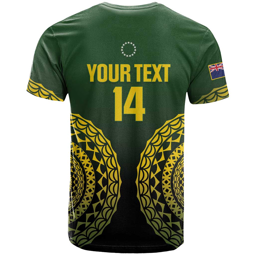Custom Avaiki Cook Islands Rugby T Shirt Kuki Airani Tatau Black - Aussie Hoodie