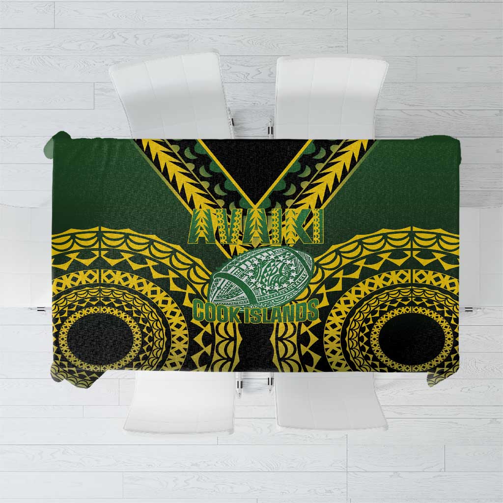 Avaiki Cook Islands Rugby Tablecloth Kuki Airani Tatau Black - Aussie Hoodie