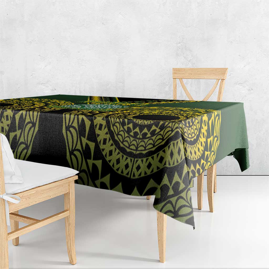 Avaiki Cook Islands Rugby Tablecloth Kuki Airani Tatau Black - Aussie Hoodie