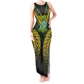 Custom Avaiki Cook Islands Rugby Tank Maxi Dress Kuki Airani Tatau Black - Aussie Hoodie