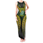 Custom Avaiki Cook Islands Rugby Tank Maxi Dress Kuki Airani Tatau Black - Aussie Hoodie