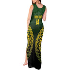 Custom Avaiki Cook Islands Rugby Tank Maxi Dress Kuki Airani Tatau Black - Aussie Hoodie