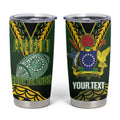 Custom Avaiki Cook Islands Rugby Tumbler Cup Kuki Airani Tatau Black - Aussie Hoodie