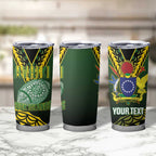 Custom Avaiki Cook Islands Rugby Tumbler Cup Kuki Airani Tatau Black - Aussie Hoodie