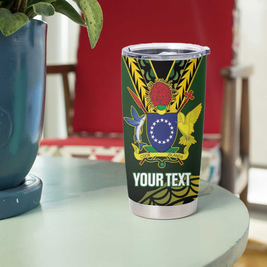 Custom Avaiki Cook Islands Rugby Tumbler Cup Kuki Airani Tatau Black - Aussie Hoodie