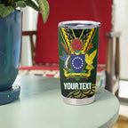 Custom Avaiki Cook Islands Rugby Tumbler Cup Kuki Airani Tatau Black - Aussie Hoodie