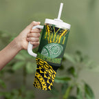 Custom Avaiki Cook Islands Rugby Tumbler With Handle Kuki Airani Tatau Black - Aussie Hoodie