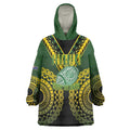 Custom Avaiki Cook Islands Rugby Wearable Blanket Hoodie Kuki Airani Tatau Black - Aussie Hoodie