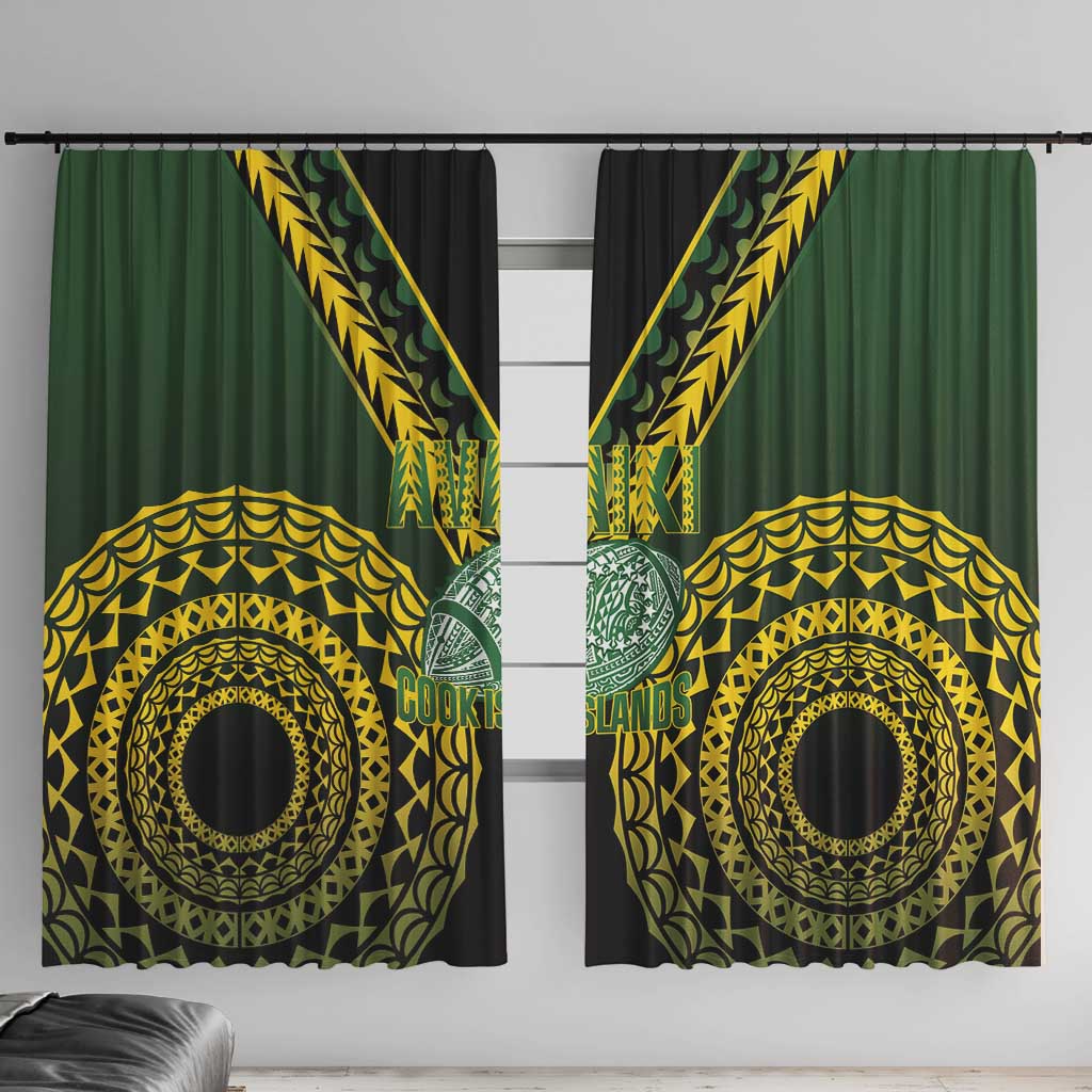Avaiki Cook Islands Rugby Window Curtain Kuki Airani Tatau Black - Aussie Hoodie