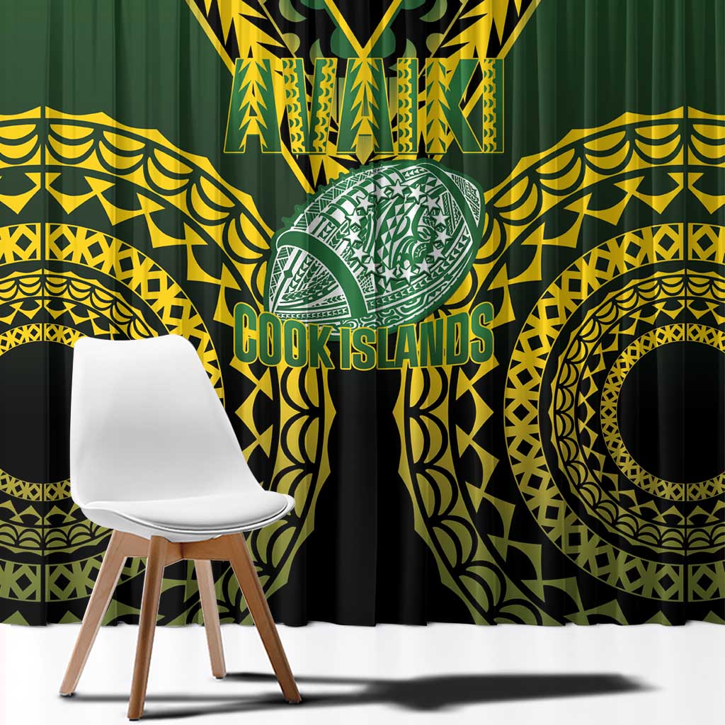 Avaiki Cook Islands Rugby Window Curtain Kuki Airani Tatau Black - Aussie Hoodie