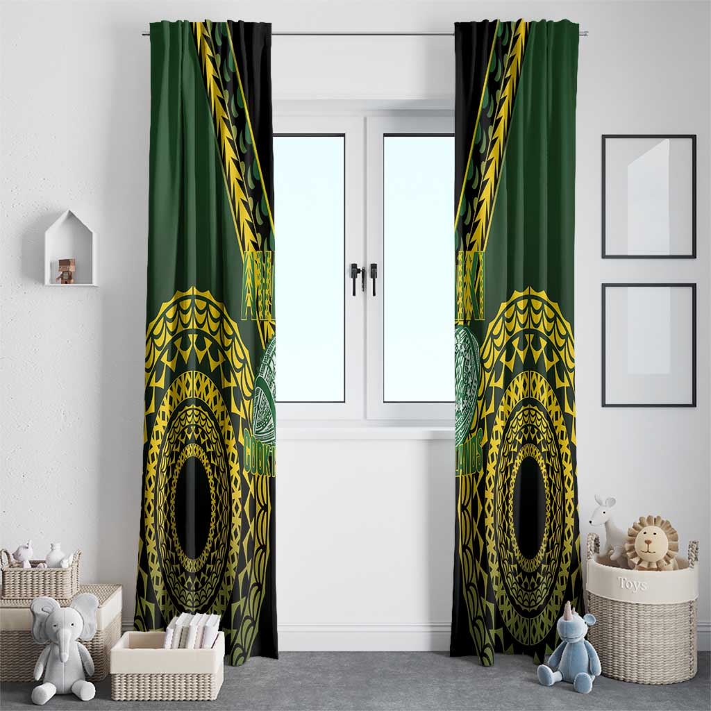 Avaiki Cook Islands Rugby Window Curtain Kuki Airani Tatau Black - Aussie Hoodie