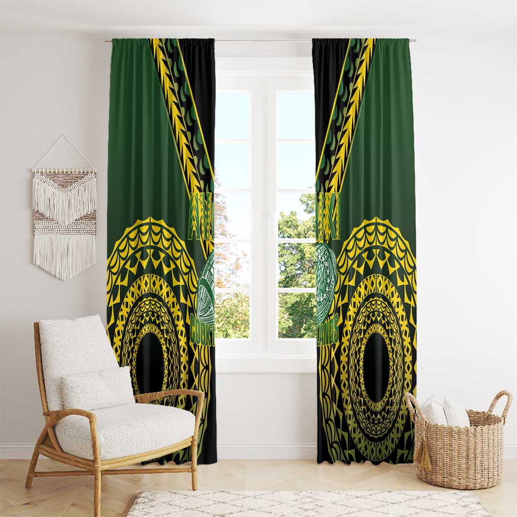 Avaiki Cook Islands Rugby Window Curtain Kuki Airani Tatau Black - Aussie Hoodie