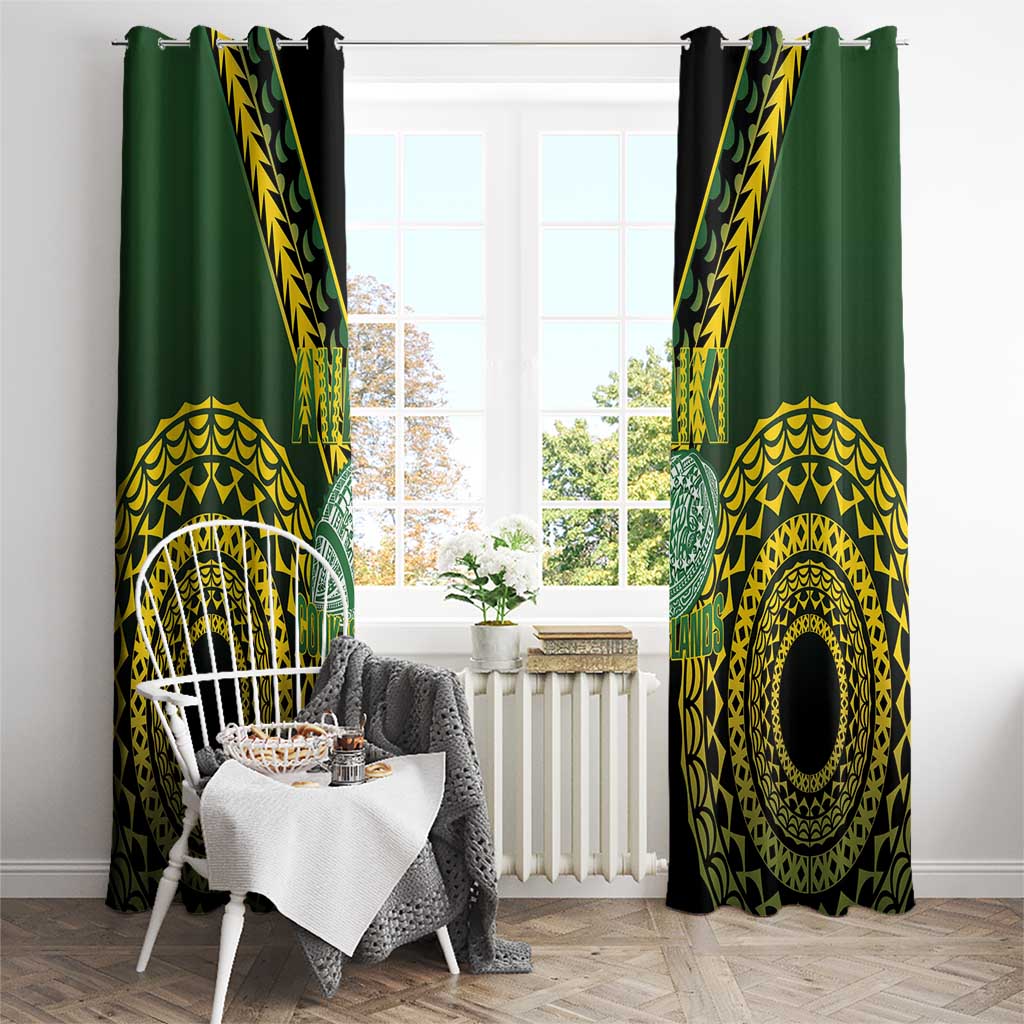 Avaiki Cook Islands Rugby Window Curtain Kuki Airani Tatau Black - Aussie Hoodie