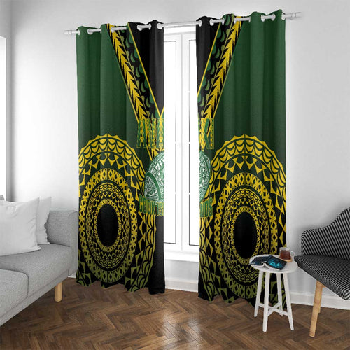 Avaiki Cook Islands Rugby Window Curtain Kuki Airani Tatau Black - Aussie Hoodie