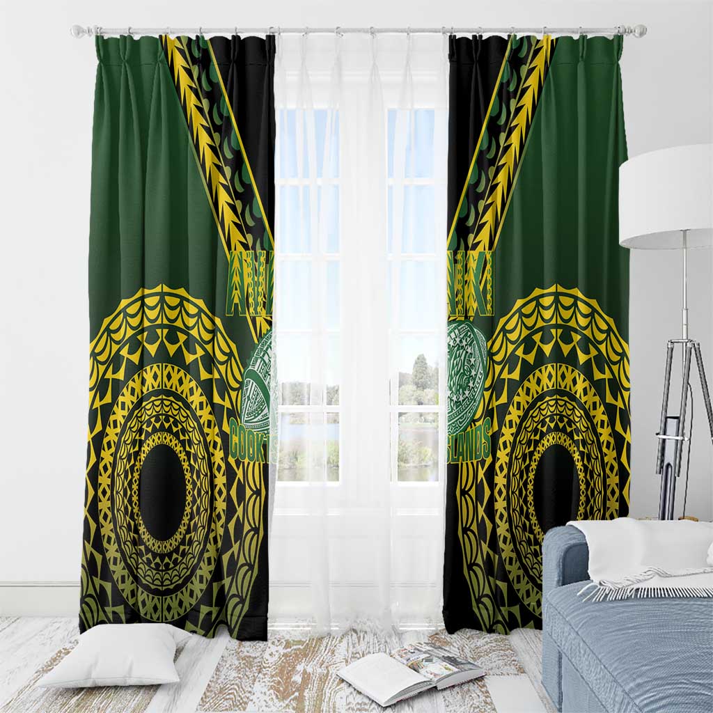 Avaiki Cook Islands Rugby Window Curtain Kuki Airani Tatau Black - Aussie Hoodie