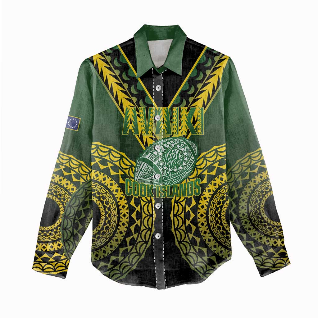 Custom Avaiki Cook Islands Rugby Women Casual Shirt Kuki Airani Tatau Black - Aussie Hoodie