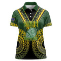Custom Avaiki Cook Islands Rugby Women Polo Shirt Kuki Airani Tatau Black - Aussie Hoodie