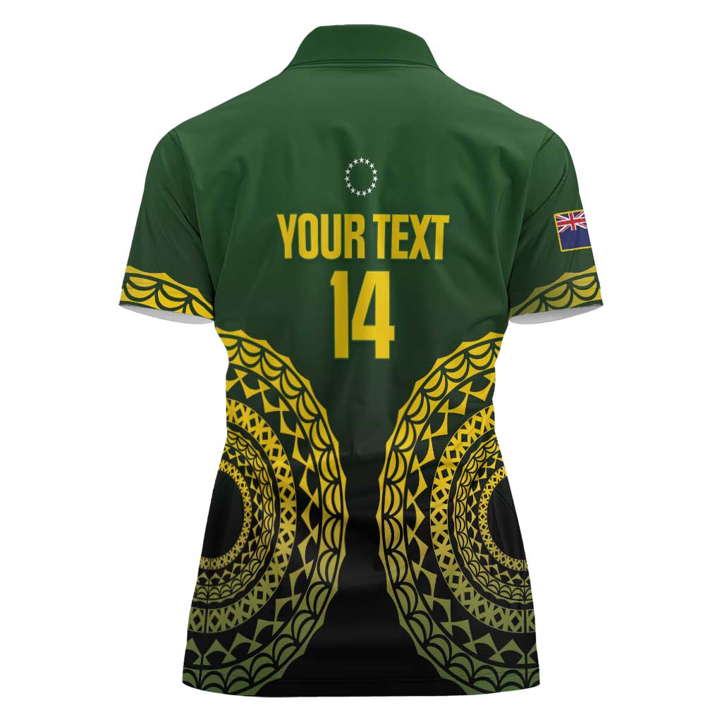 Custom Avaiki Cook Islands Rugby Women Polo Shirt Kuki Airani Tatau Black - Aussie Hoodie