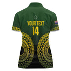 Custom Avaiki Cook Islands Rugby Women Polo Shirt Kuki Airani Tatau Black - Aussie Hoodie