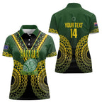Custom Avaiki Cook Islands Rugby Women Polo Shirt Kuki Airani Tatau Black - Aussie Hoodie