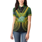 Custom Avaiki Cook Islands Rugby Women Polo Shirt Kuki Airani Tatau Black - Aussie Hoodie