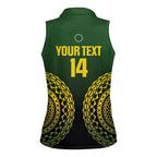 Custom Avaiki Cook Islands Rugby Women Sleeveless Polo Shirt Kuki Airani Tatau Black - Aussie Hoodie