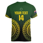 Custom Avaiki Cook Islands Rugby Women V-Neck T-Shirt Kuki Airani Tatau Black - Aussie Hoodie