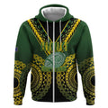 Custom Avaiki Cook Islands Rugby Zip Hoodie Kuki Airani Tatau Black - Aussie Hoodie