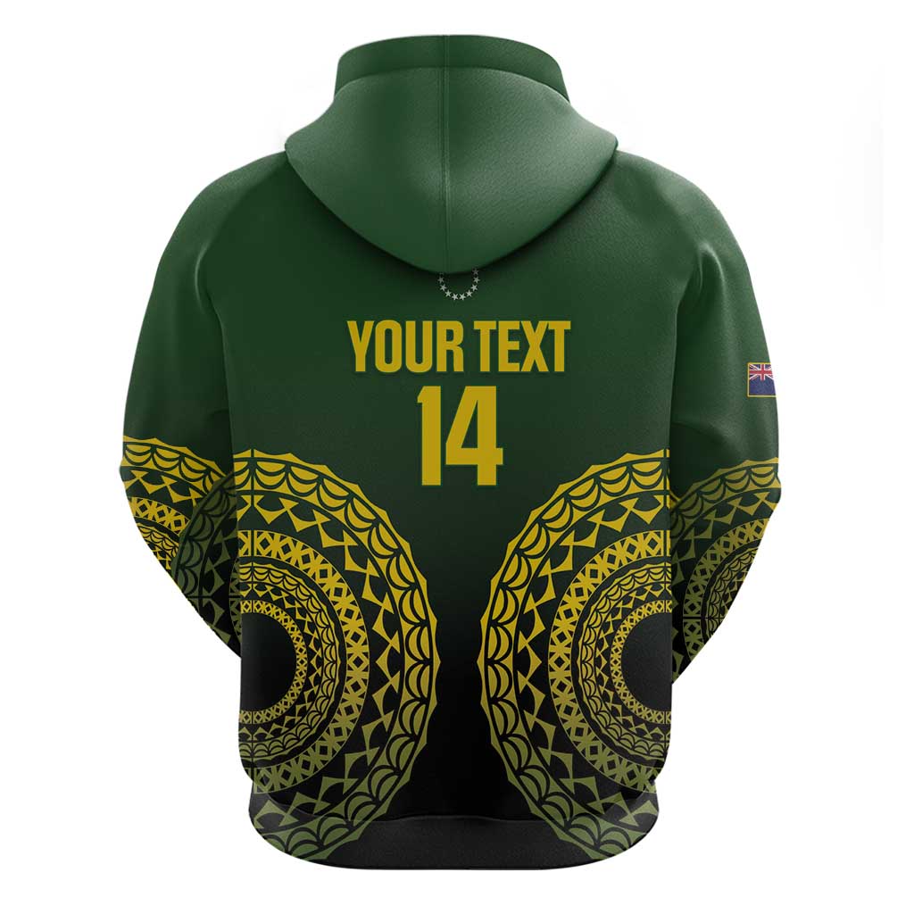 Custom Avaiki Cook Islands Rugby Zip Hoodie Kuki Airani Tatau Black - Aussie Hoodie