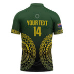 Custom Avaiki Cook Islands Rugby Zipper Polo Shirt Kuki Airani Tatau Black - Aussie Hoodie