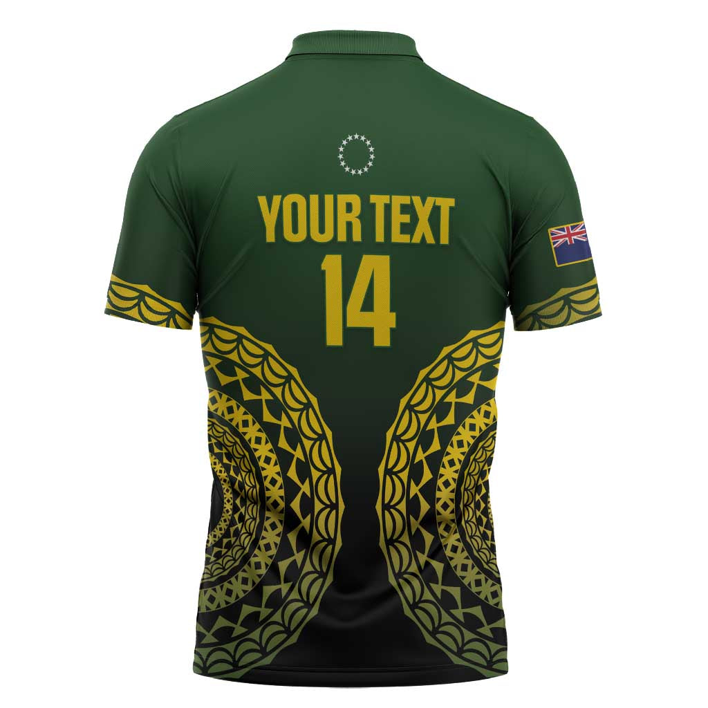 Custom Avaiki Cook Islands Rugby Zipper Polo Shirt Kuki Airani Tatau Black - Aussie Hoodie
