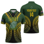 Custom Avaiki Cook Islands Rugby Zipper Polo Shirt Kuki Airani Tatau Black - Aussie Hoodie