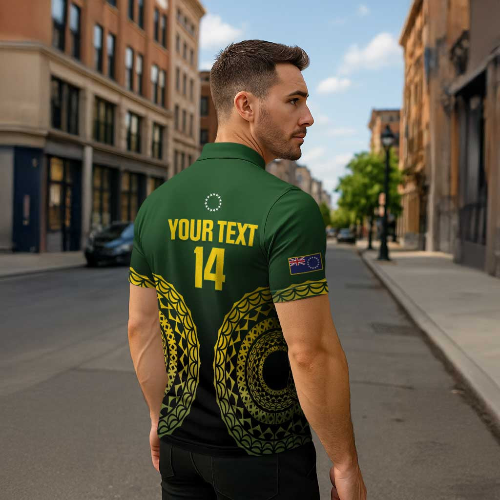 Custom Avaiki Cook Islands Rugby Zipper Polo Shirt Kuki Airani Tatau Black - Aussie Hoodie