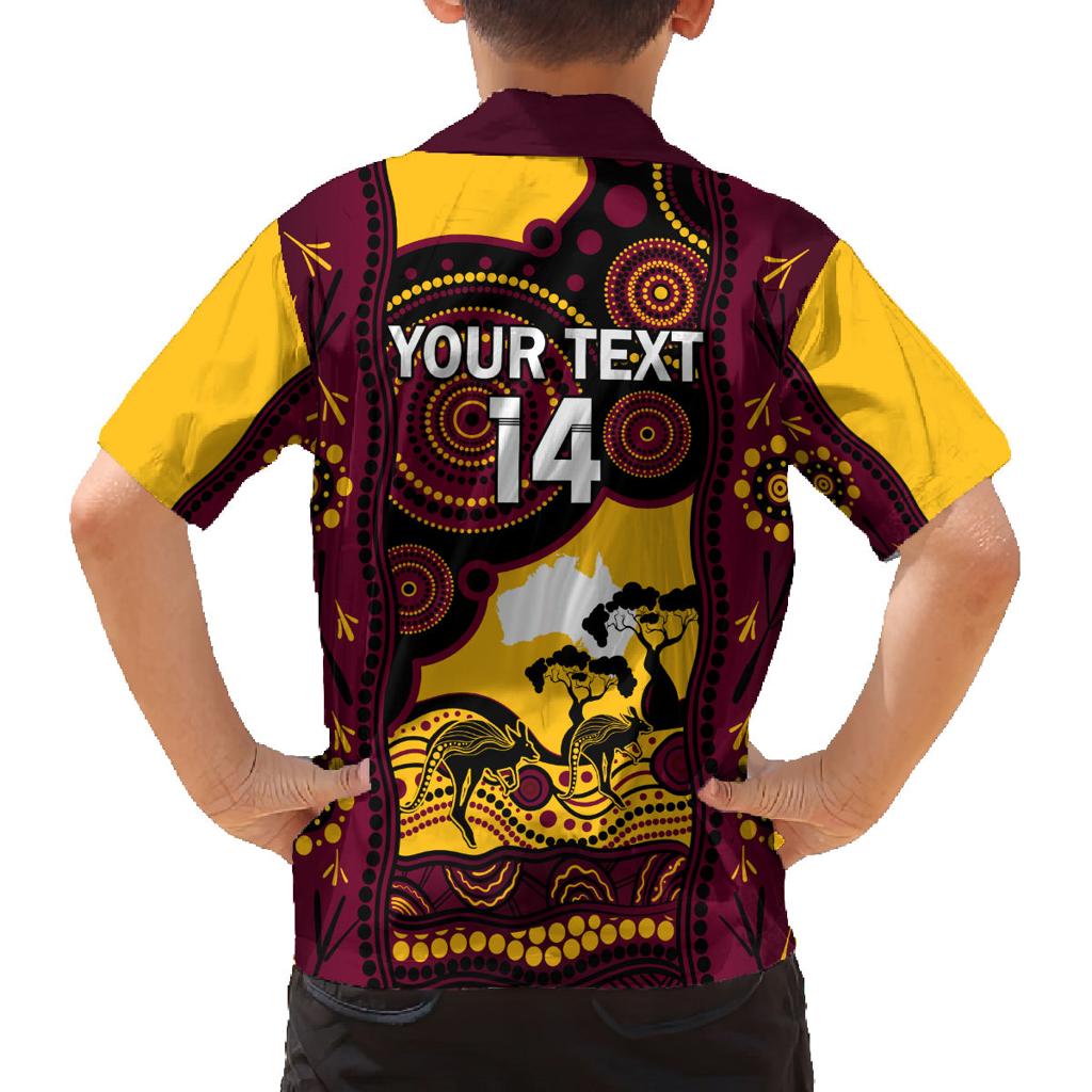 Custom Australia Day Brisbane Broncos Family Matching Off Shoulder Long Sleeve Dress and Hawaiian Shirt NRL 2024 Australian Map Proud