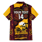 Custom Australia Day Brisbane Broncos Family Matching Off Shoulder Long Sleeve Dress and Hawaiian Shirt NRL 2024 Australian Map Proud