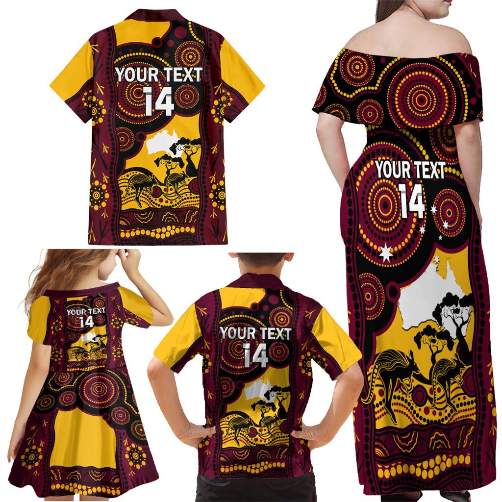 Custom Australia Day Brisbane Broncos Family Matching Off Shoulder Maxi Dress and Hawaiian Shirt NRL 2024 Australian Map Proud