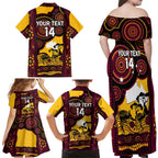 Custom Australia Day Brisbane Broncos Family Matching Off Shoulder Maxi Dress and Hawaiian Shirt NRL 2024 Australian Map Proud