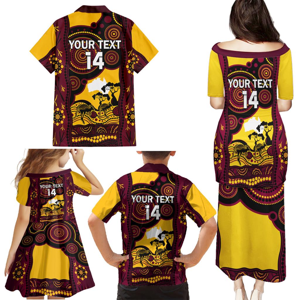 Custom Australia Day Brisbane Broncos Family Matching Puletasi and Hawaiian Shirt NRL 2024 Australian Map Proud