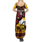 Custom Australia Day Brisbane Broncos Family Matching Summer Maxi Dress and Hawaiian Shirt NRL 2024 Australian Map Proud
