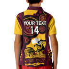 Custom Australia Day Brisbane Broncos Kid Polo Shirt NRL 2024 Australian Map Proud