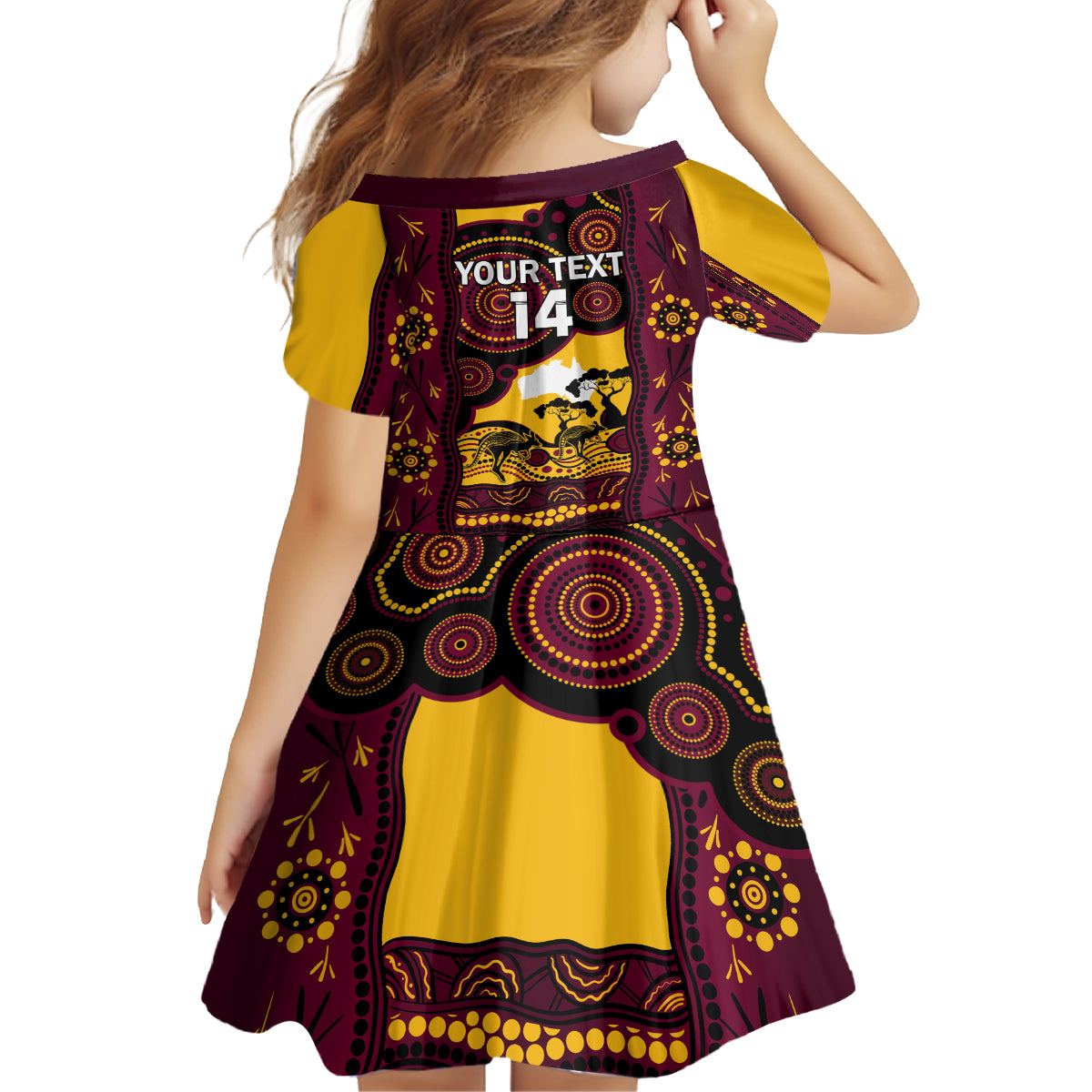 Custom Australia Day Brisbane Broncos Kid Short Sleeve Dress NRL 2024 Australian Map Proud