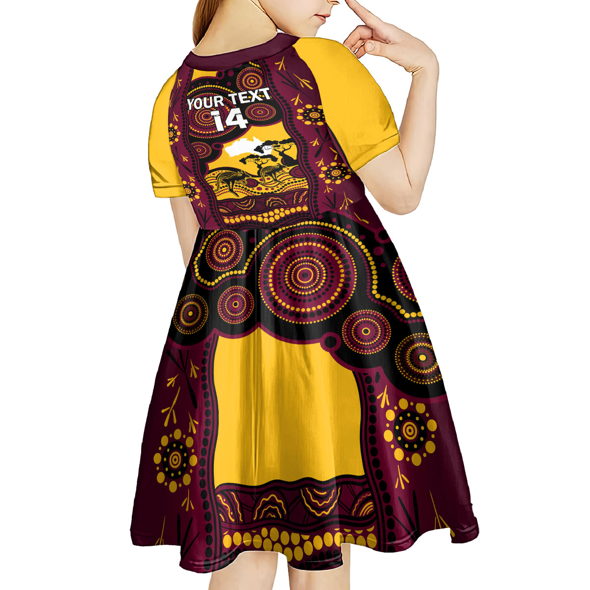 Custom Australia Day Brisbane Broncos Kid Short Sleeve Dress NRL 2024 Australian Map Proud