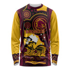 Custom Australia Day Brisbane Broncos Long Sleeve Shirt NRL 2024 Australian Map Proud