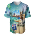 Australia Day 2024 Baseball Jersey Kangaroo Go Surfing Aussie Map Tropical Style