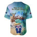 Australia Day 2024 Baseball Jersey Kangaroo Go Surfing Aussie Map Tropical Style