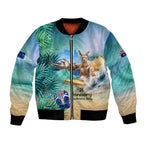 Australia Day 2024 Bomber Jacket Kangaroo Go Surfing Aussie Map Tropical Style