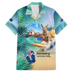 Australia Day 2024 Family Matching Mermaid Dress and Hawaiian Shirt Kangaroo Go Surfing Aussie Map Tropical Style